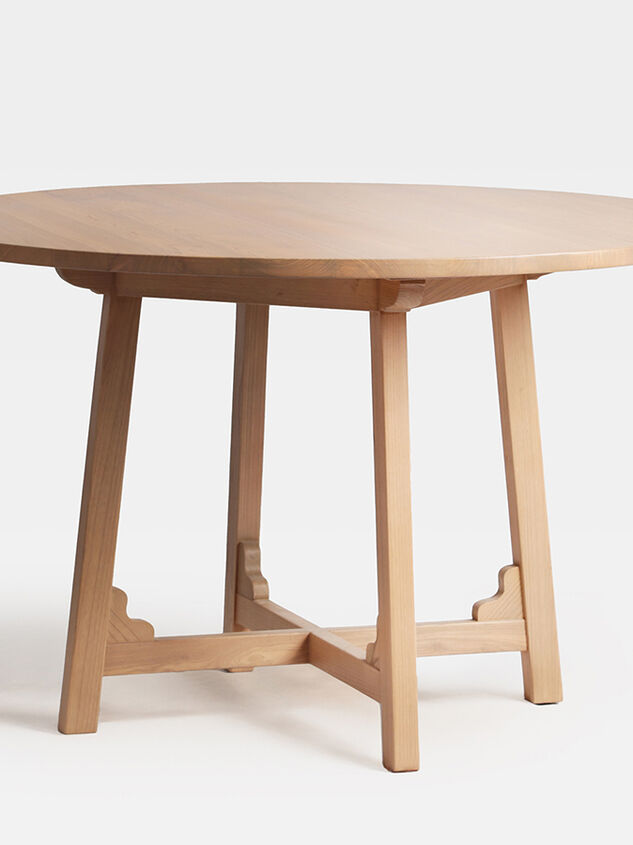Rose Wood Round Dining Table Detail 3 - TULLABEE