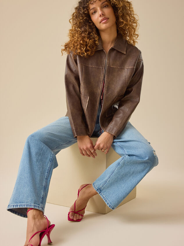 Mireya Vegan Leather Jacket Detail 3 - TULLABEE