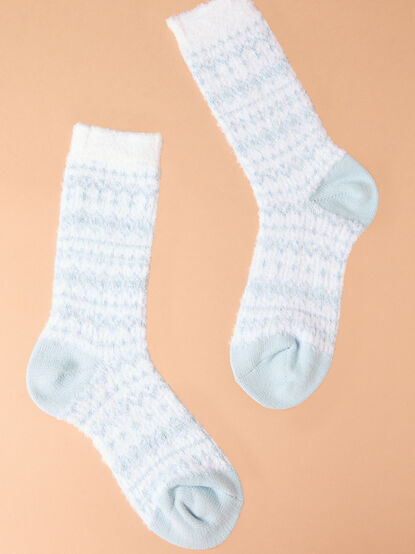 Feather Fairisle Cozy Socks - TULLABEE