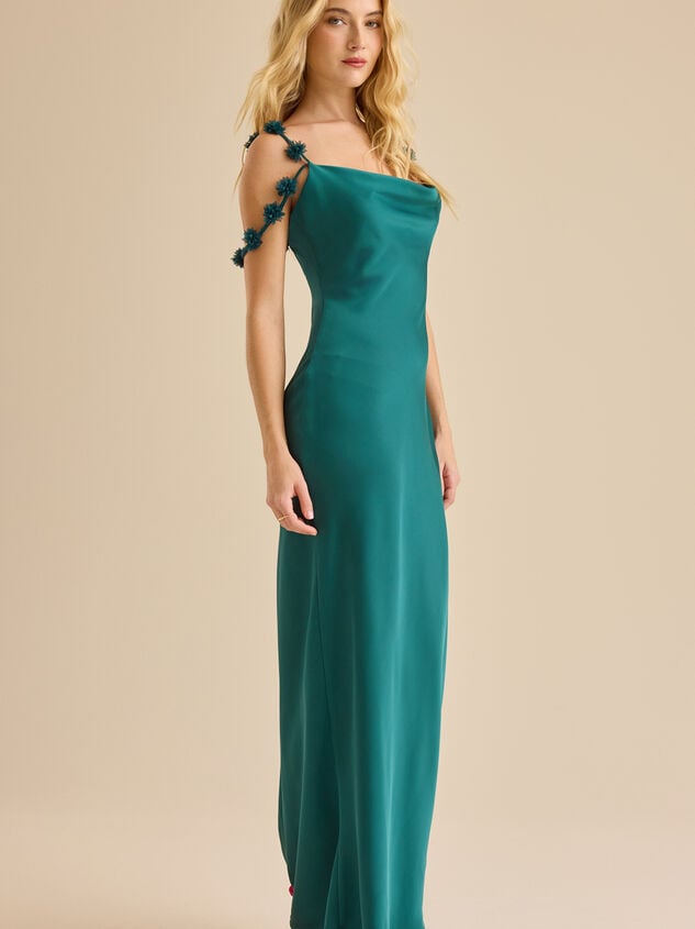 Scarlett Satin Maxi Dress Detail 4 - TULLABEE