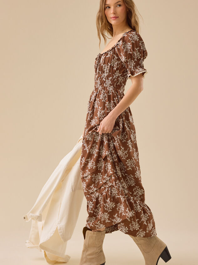 Aura Floral Maxi Dress Detail 3 - TULLABEE