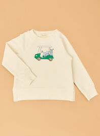 Gabe Golf Cart Embroidered Toddler Sweatshirt - TULLABEE