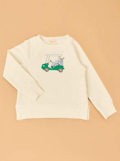 Gabe Golf Cart Embroidered Toddler Sweatshirt - TULLABEE