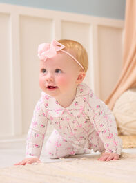 Floral Bow Collar Footie - TULLABEE