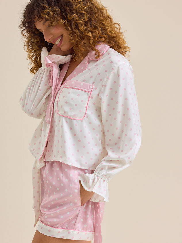 Poppi Polka Dot Sleep Top Detail 4 - TULLABEE