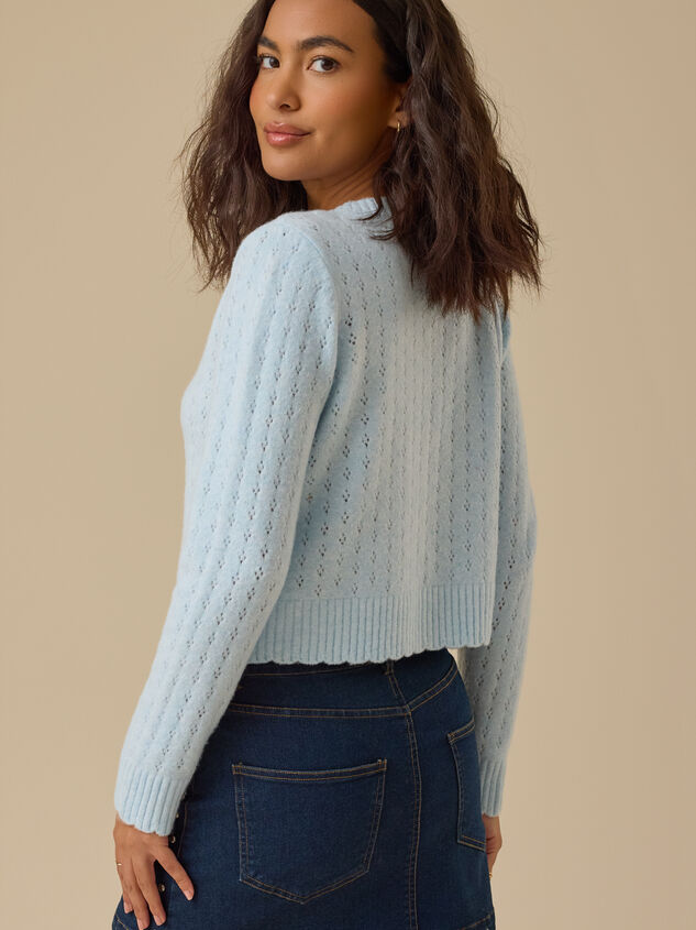 Olivia Pointelle Cardigan Detail 5 - TULLABEE