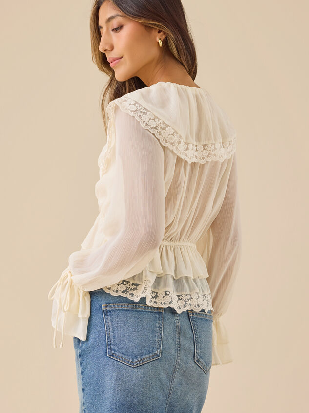 Vienna Lace Ruffle Blouse Detail 3 - TULLABEE