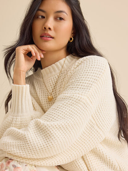 Dora Waffle-Knit Sweater - TULLABEE