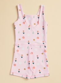 Macie Floral Athletic Unitard Detail 3 - TULLABEE