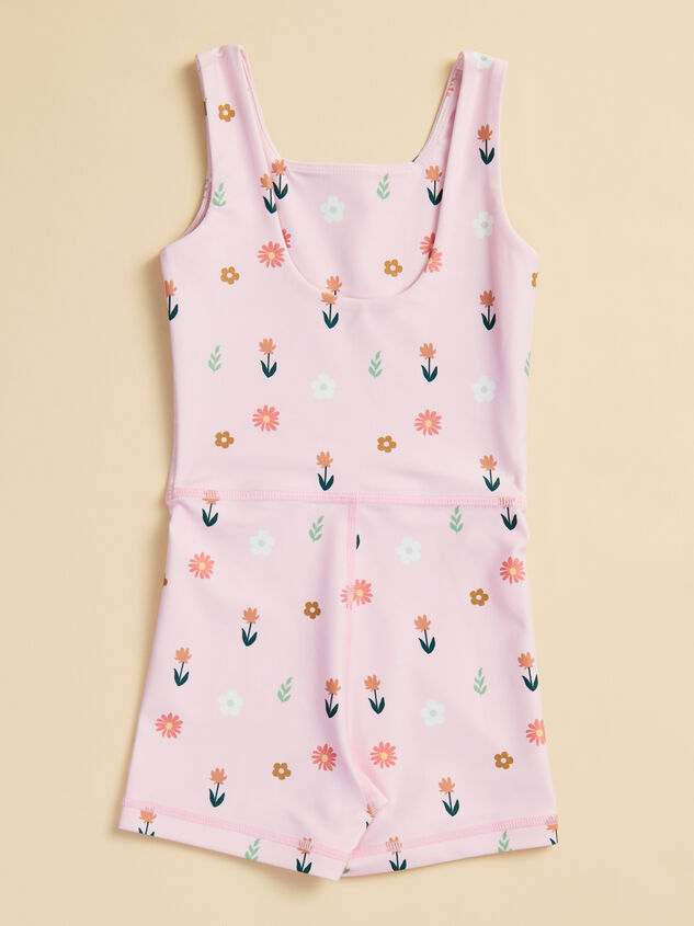 Macie Floral Athletic Unitard Detail 3 - TULLABEE