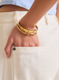 Stainless Steel Wrapped Nail Bangle Set - TULLABEE