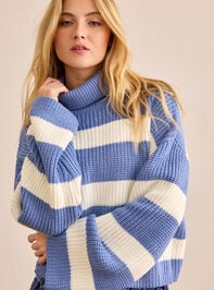 Spirit Stripe Turtleneck Sweater Detail 2 - TULLABEE