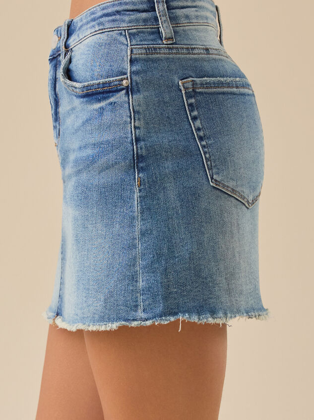 Liz Denim Mini Skirt Detail 4 - TULLABEE