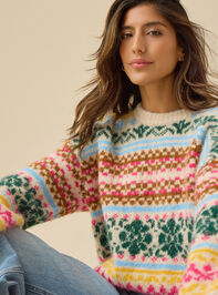 Emerson Fairisle Oversized Sweater Detail 3 - TULLABEE