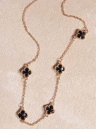 Black Crystal Clover Choker Detail 2 - TULLABEE