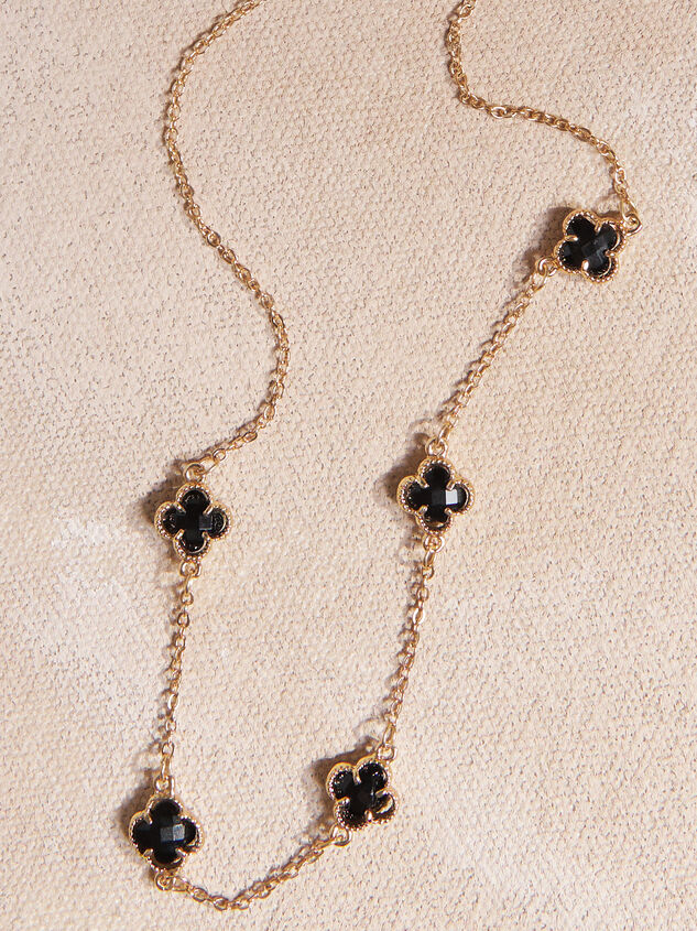 Black Crystal Clover Choker Detail 2 - TULLABEE
