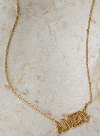 18K Gold Amen Necklace Detail 3 - TULLABEE