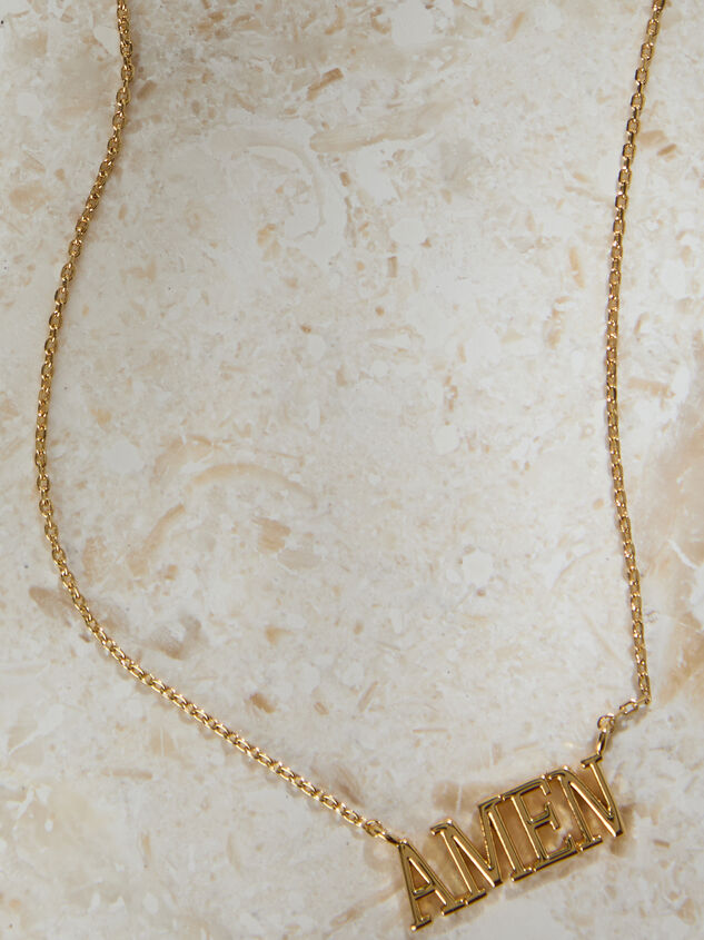 18K Gold Amen Necklace Detail 3 - TULLABEE