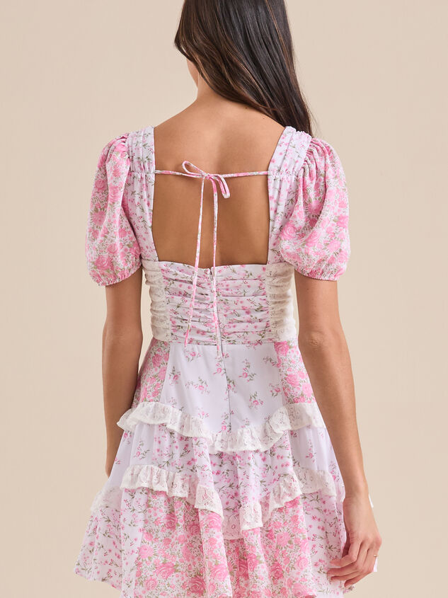 Aderny Floral Mini Dress Detail 6 - TULLABEE