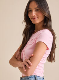Lace Bow Baby Tee Detail 4 - TULLABEE