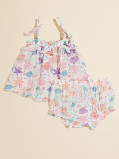 Tropical Sea Ruffle Top and Bloomer Set - TULLABEE