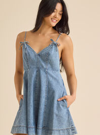 Calliope Denim Mini Dress - TULLABEE