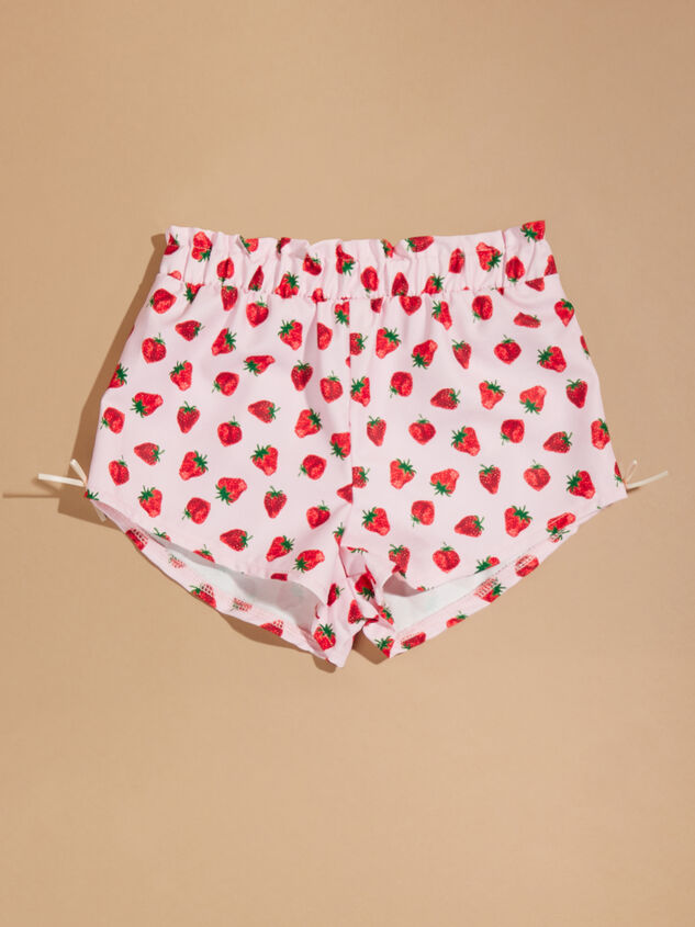 Strawberry Bow Shorts Detail 3 - TULLABEE