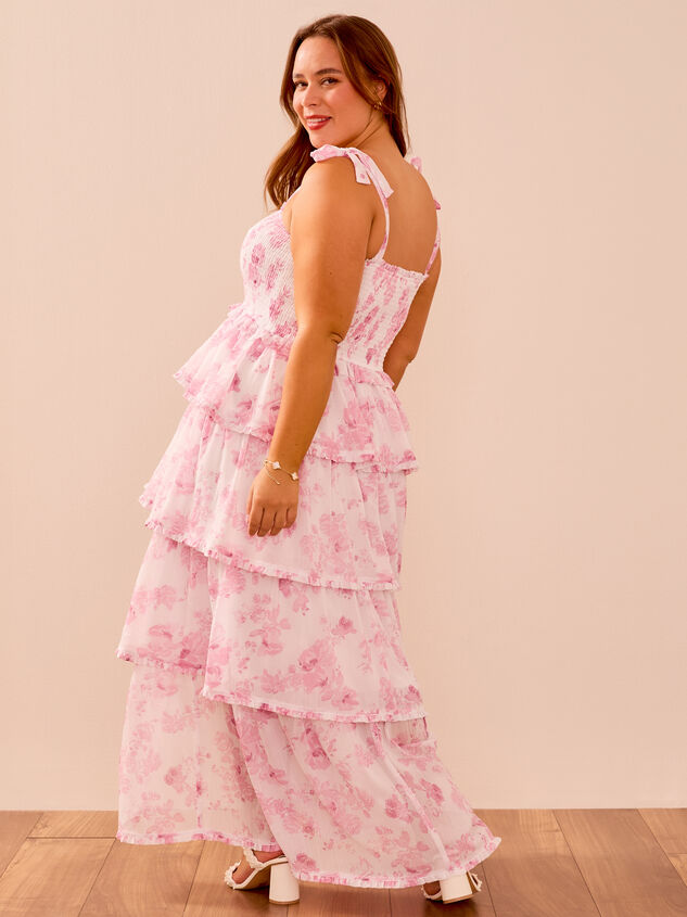 Lola Floral Tiered Dress Detail 5 - TULLABEE
