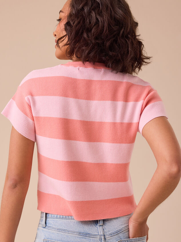 Sophie Striped Ribbed Top Detail 5 - TULLABEE