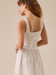 Bree Striped Mini Dress Detail 5 - TULLABEE
