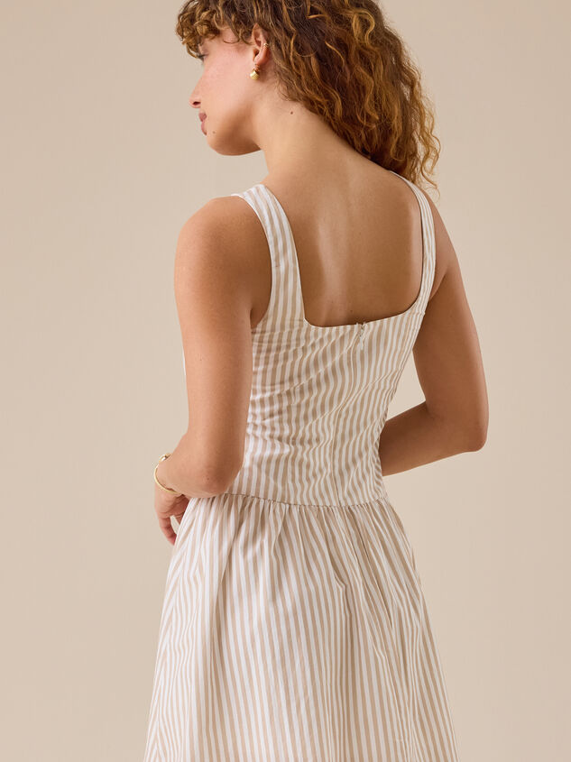 Bree Striped Mini Dress Detail 5 - TULLABEE