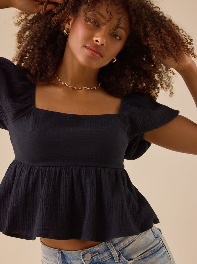 Nia Tie Back Babydoll Top Detail 4 - TULLABEE