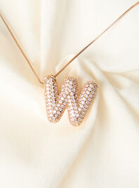 18K Gold Monogram Charm Necklace - W Detail 2 - TULLABEE