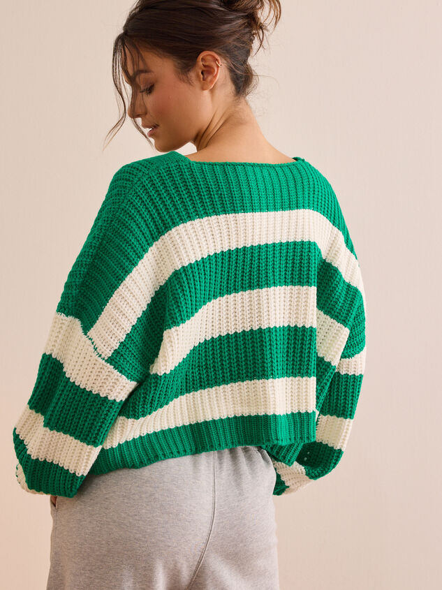 Lined Up Striped Cardigan Detail 4 - TULLABEE