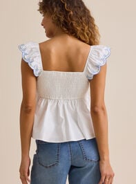 Eden Embroidered Babydoll Top Detail 4 - TULLABEE