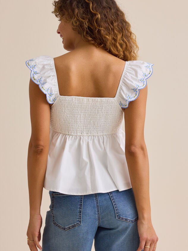 Eden Embroidered Babydoll Top Detail 4 - TULLABEE