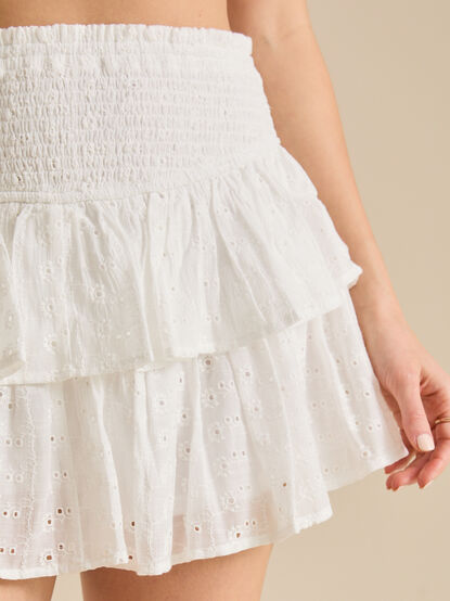 Cody Eyelet Mini Skort - TULLABEE