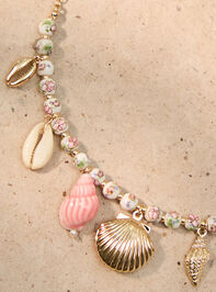 Pink Shell Charm Necklace - TULLABEE