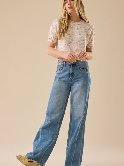 Zoey Confetti Cropped Pullover - TULLABEE