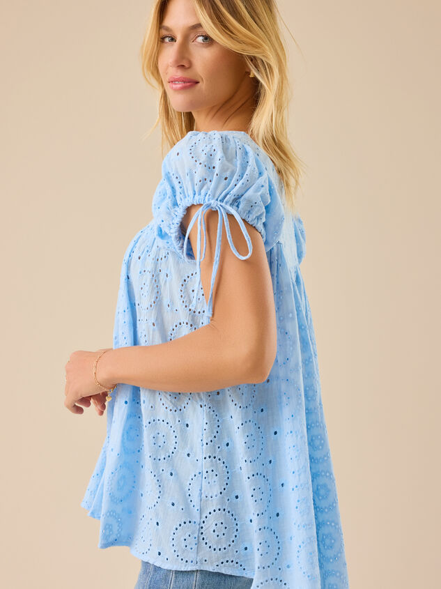 Keily Eyelet Babydoll Top Detail 3 - TULLABEE