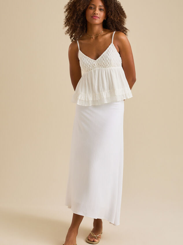 Willow Lace Gauze Babydoll Tank Detail 3 - TULLABEE
