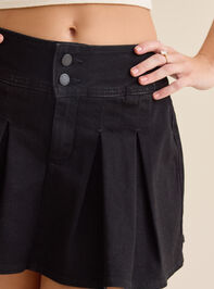 Harper Denim Cheer Skort Detail 3 - TULLABEE