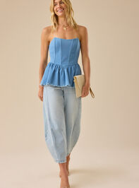 Erica Sleeveless Peplum Top Detail 2 - TULLABEE
