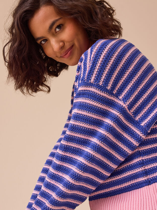 Poppy Bright Boxy Sweater Detail 7 - TULLABEE