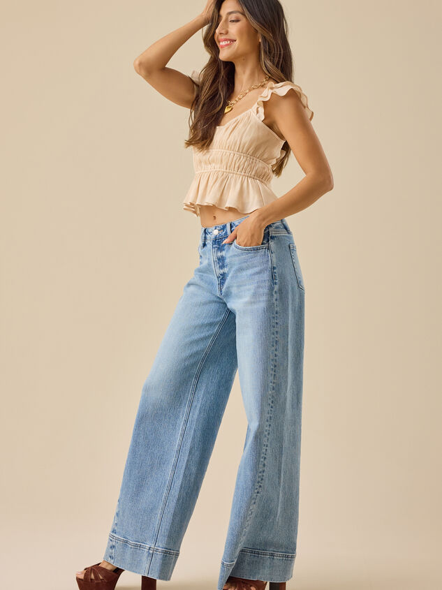 Lisa Peplum Ruffle Top Detail 4 - TULLABEE