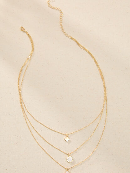Clover Cascade Charm Necklace - TULLABEE