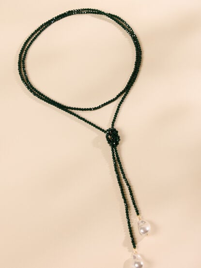 Beaded Wrap Baroque Pearl Necklace - TULLABEE