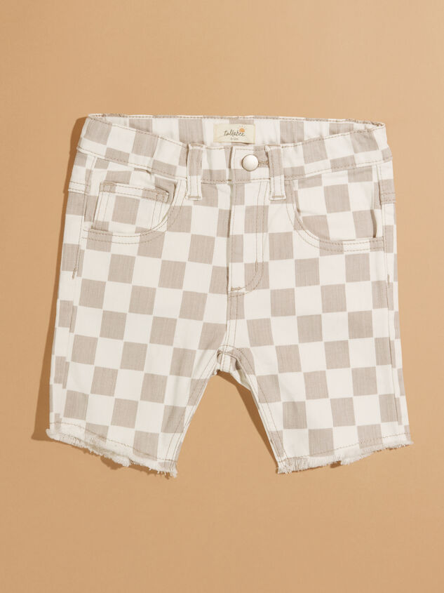 Ben Toddler Checkered Shorts Detail 2 - TULLABEE