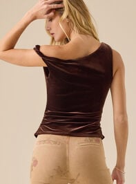 Shayla Velvet Asymmetrical Top Detail 5 - TULLABEE