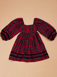 Marley Plaid Toddler Dress Detail 2 - TULLABEE